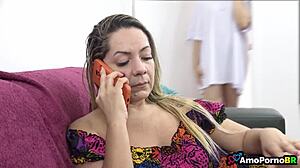 watch the blonde stepdaughter reveal her big tits secrets