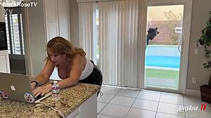 LovelyLanalee Catches Neighbor's Husband MrBlvckRose Peeping In Her Back Yard While Working From Home