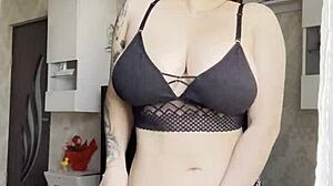 Hot Blonde In Lingerie Touches Herself