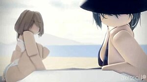 Intriguing beach sex in roblox world