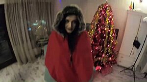 Santa Teases Horny Cheating Milf Slut in Action