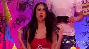 Dkye Soaks Strapon at Wild Hotdog Eating Contest with Ebony Group