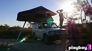 medium tits brunette miluniel louis posed naked outdoor and sexy bubble butt babe liked it