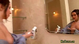 Nice bathroom fuck with brunette milf