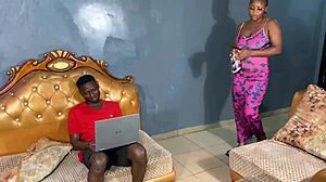 i watch my chubby maid enjoy my long cock on the desk