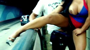 gostosa se exibe e faz sexo dentro do túnel e termina tendo que se explicar para a polícia