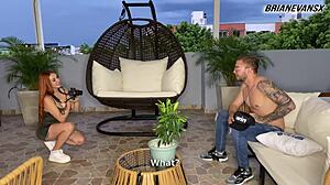 Andrea Castro, Redhead Photographer With Big Tits, Poses With Bodybuilder Brian Evansx