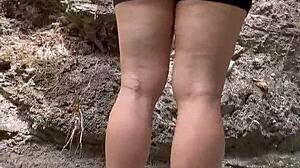 I fuck my cousin's tight ass behind rocky hill again