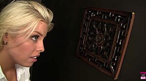 shy girl britney gets nasty with glory hole dick