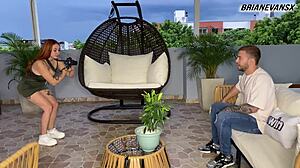 Andrea Castro, Redhead Photographer With Big Tits, Poses With Bodybuilder Brian Evansx