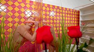 solo anal dildo fun in the bathroom