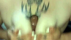 Friend with Tattoo in Panties and Thong Gets Handjob