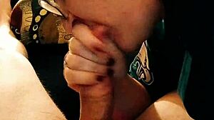 football sunday blowjob with cum facial