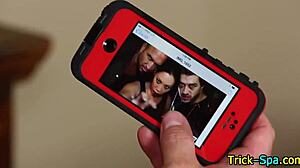 babe tricked by sneaky masseur into a steamy handjob session 😏