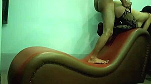 Sexy Thai wife cheats with blowjob on sofa