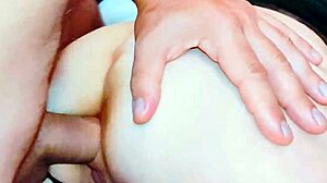 Intense close-up of raw anal pounding action