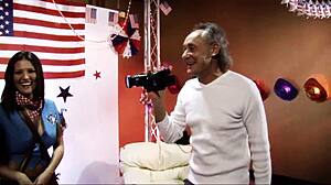 Ben Dover Celebrates with Big Tits