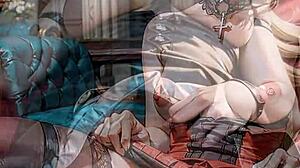 Blonda Generata da AI Mostra l'Intimo Sotto la Gonna in Stile Abito Vittoriano