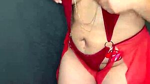 Belly Dancer Performs Deepthroat and Intense Throat Fucking in Cosplay