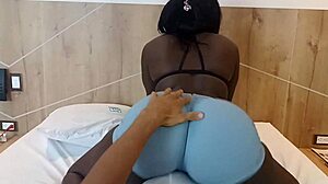 Ebony Goddess Worships Huge Latina Ass in Gym Lingerie