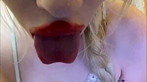 Sexy Elza Kom Dances Sweetly in Lingerie Before Sucking Cock.