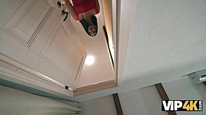 Slutty Debtor Pays with Tight Pussy and Asshole