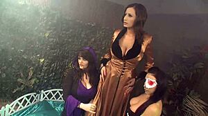 Horny euro babes in wild gangbang orgy action