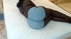 Ebony Goddess Worships Huge Latina Ass in Gym Lingerie