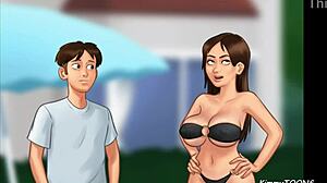 Stepbro and stepsis have risky pool sex