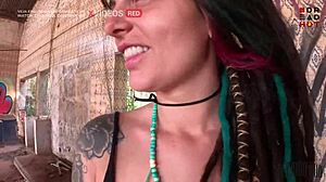 blonde brazilian with dreadlocks gets fucked in abandoned forest construction