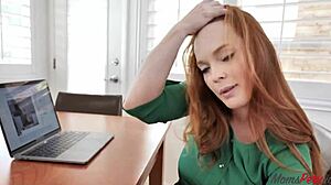 horny stepmom seduces stepson with sultry looks while riding him