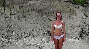 soap bibbles in transparent bikini with mature crossdressing