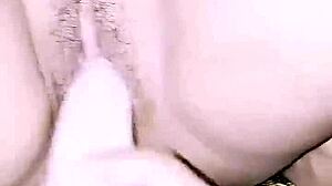 That dildo drives my wet pussy to wild squirting