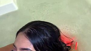 Romantic Jacuzzi Sex Fills Latina's Face with Cum.