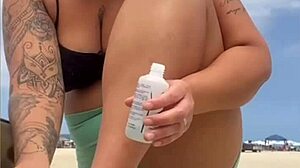 Swollen pussy on beach after guy suggests threesome.