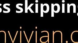 topless skipping rope fun with bouncing boobs and big ass.