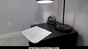 Stepdaughter4K - Skinny Blonde Teen Orgasms on Stepdad's Cock POV!