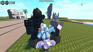 In Whoreblox game, I had a gangbang moment eleven with lots of cumshots