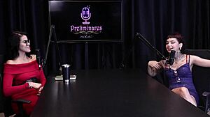 Steamy Latina Teen Annie Clementine Dominates Public Handjob in BDSM Orgasm Clip on Sheer Red.