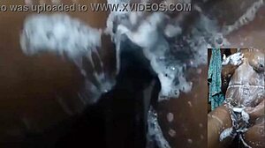 Cyndy blackslave in shower with close-up.