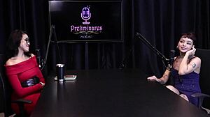 Steamy Latina Teen Annie Clementine Dominates Public Handjob in BDSM Orgasm Clip on Sheer Red.