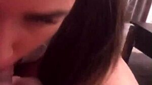 Wow! Horny Student Shows Tits For Teacher's Blowjob!