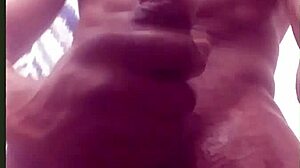 Stroking big black cock late at night and early morning