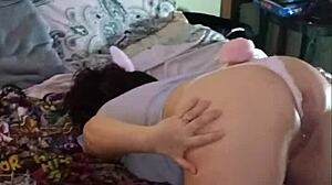 Chocolate Hare With Big Black Cock Assfucking White Rabbit Fat Asshole Close-Up Natural Tits