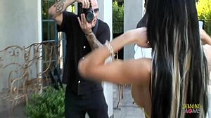 A knock on the door led to hot and steamy sex with big fake tits