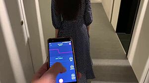 Risky Outdoor Lovense Orgasm Control At The Bar With Vibrator In Wet Pussy And Spreading Ass