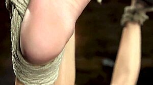 Hairy Cunt Spinner Feels Intense Fucking in Bondage