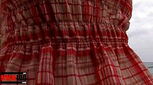 Skinny French Babe Fucked in Ass and Pussy at Beach