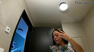 Petite Alia Shows Tight Shaved Pussy In Bathroom