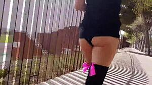 This crazy outdoor masturbation has me squirting so wet in public panties 😍